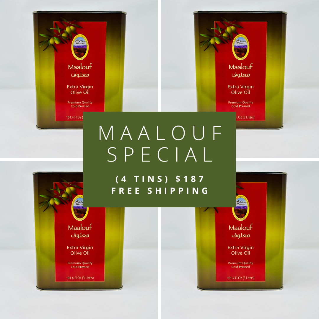 Maalouf – Buy a case of 4 x 3 Liter tins for $187 with Free Shipping