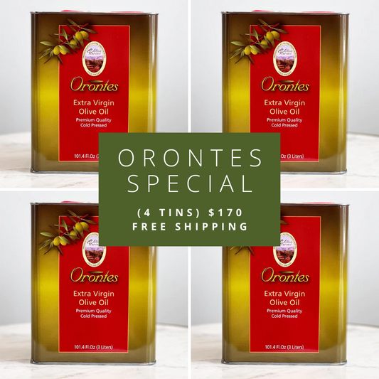 Orontes – Buy a case of 4 x 3 Liter tins for $170 with Free Shipping