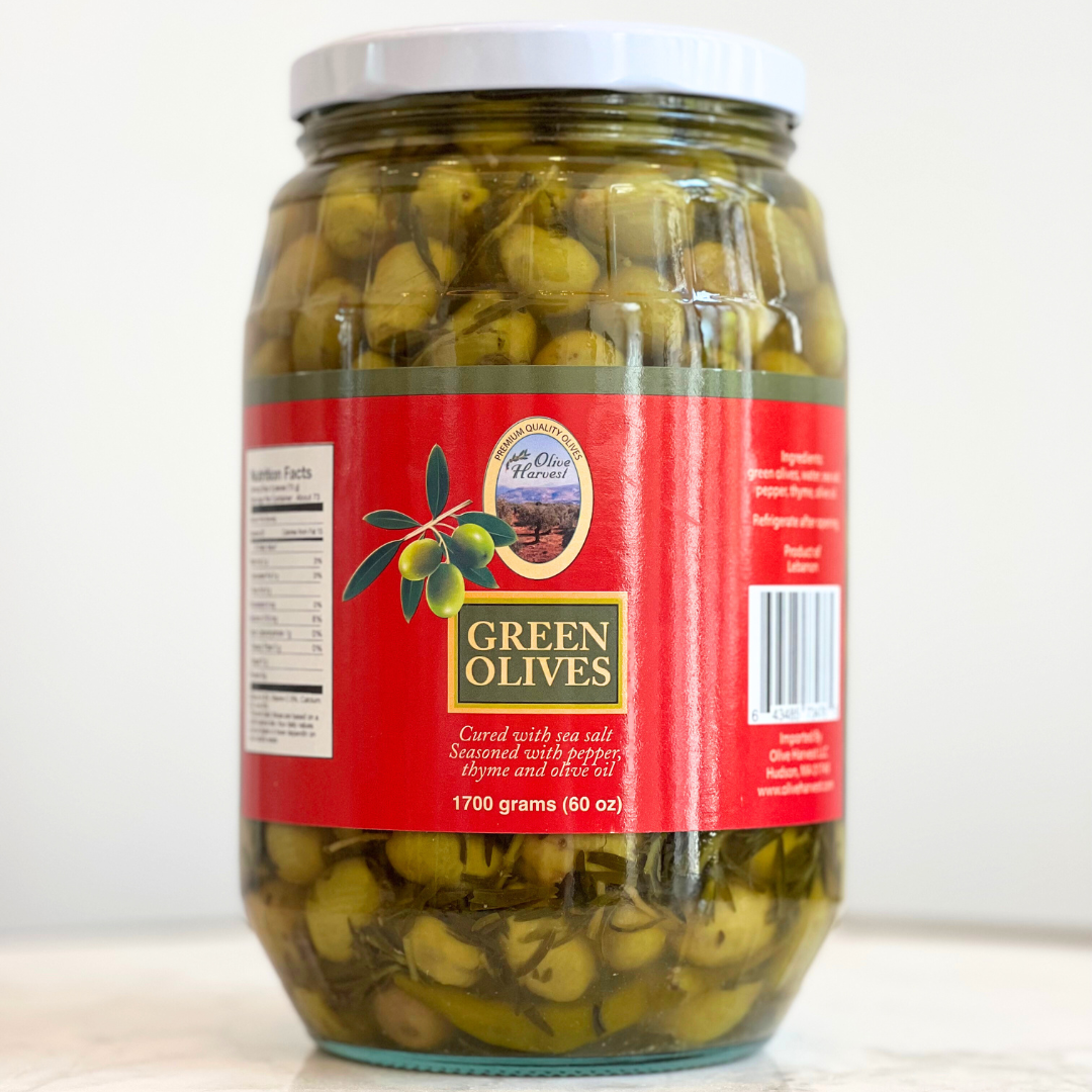 Olive Harvest Green Cracked Olives